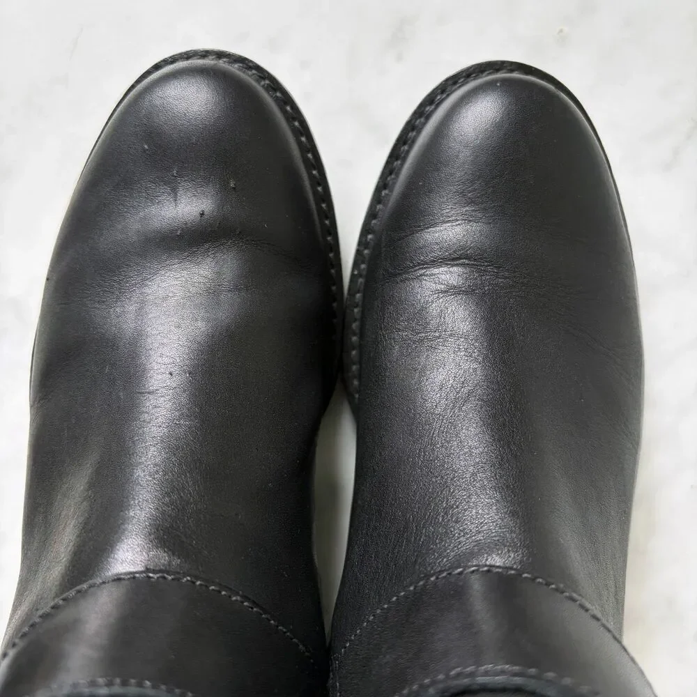 ECCO Shape 25 Sartorelle Ankle Boots Women's 6 Black Leather Side Zip Portugal